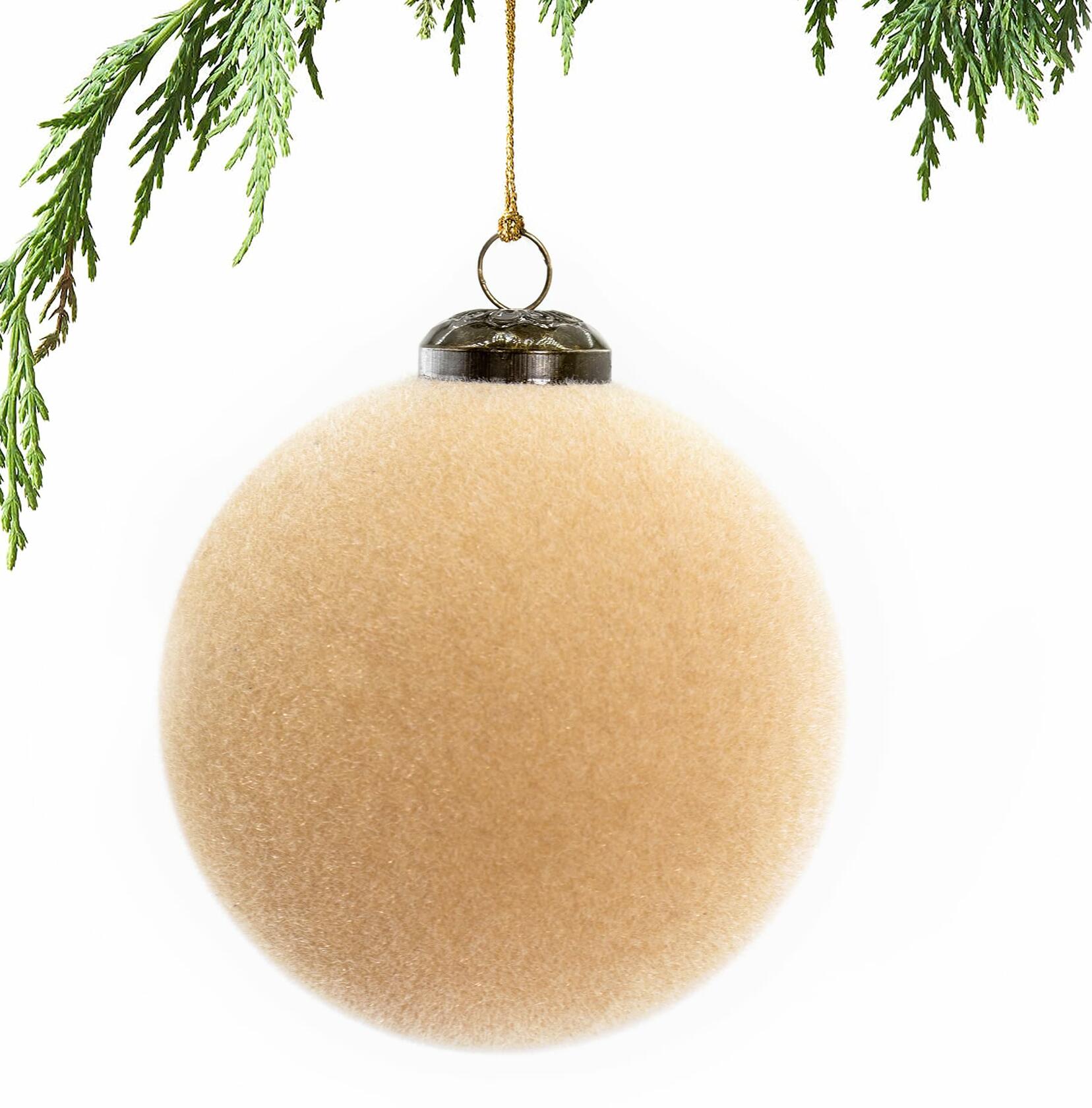 [Like New] 12PCS Velvet Christmas Ball Ornaments 3.15" Handmade Flocked Shatterproof Set
