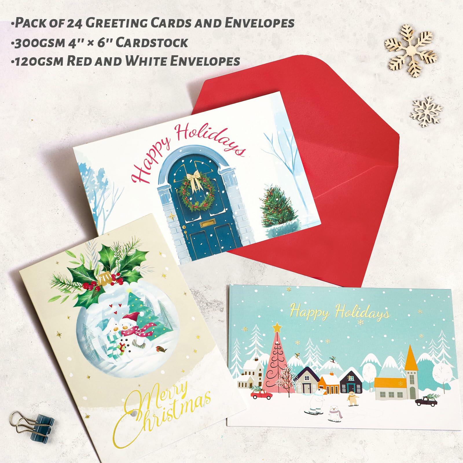 [Like New] STYPOP Christmas Cards 24-Pack 4x6 Assorted Designs with Envelopes
