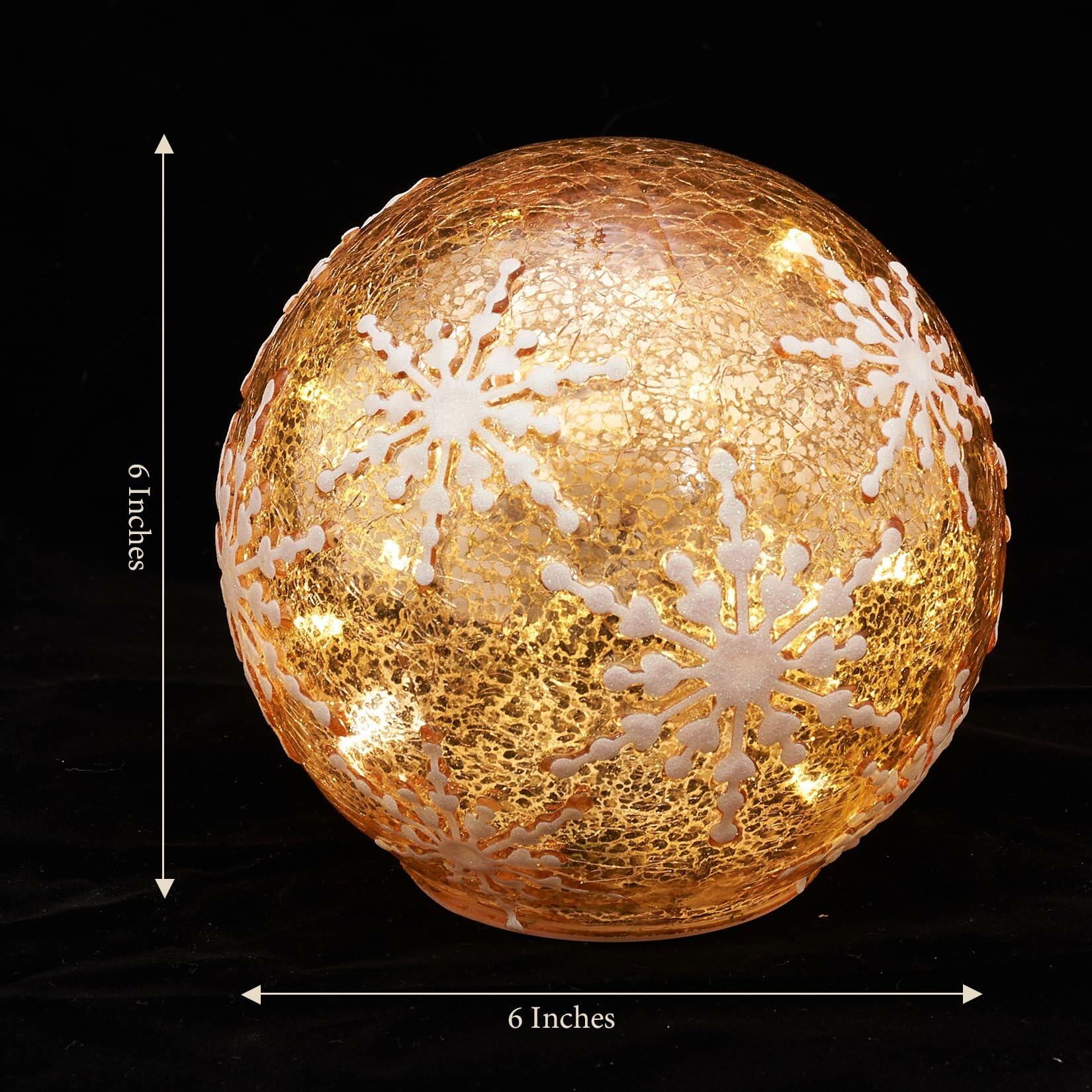 Diahom Christmas Table Decorations 6in Champagne Gold Snowflake Ball