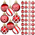 Shappy 72 Pc Mini Red Christmas Ball Ornaments 1.2 Inch Xmas Decor