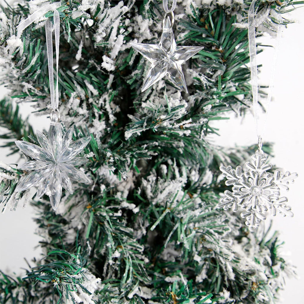 Ceoyiler 18 Pc 3D White Snowflake Christmas Tree Ornaments Hanging Decor