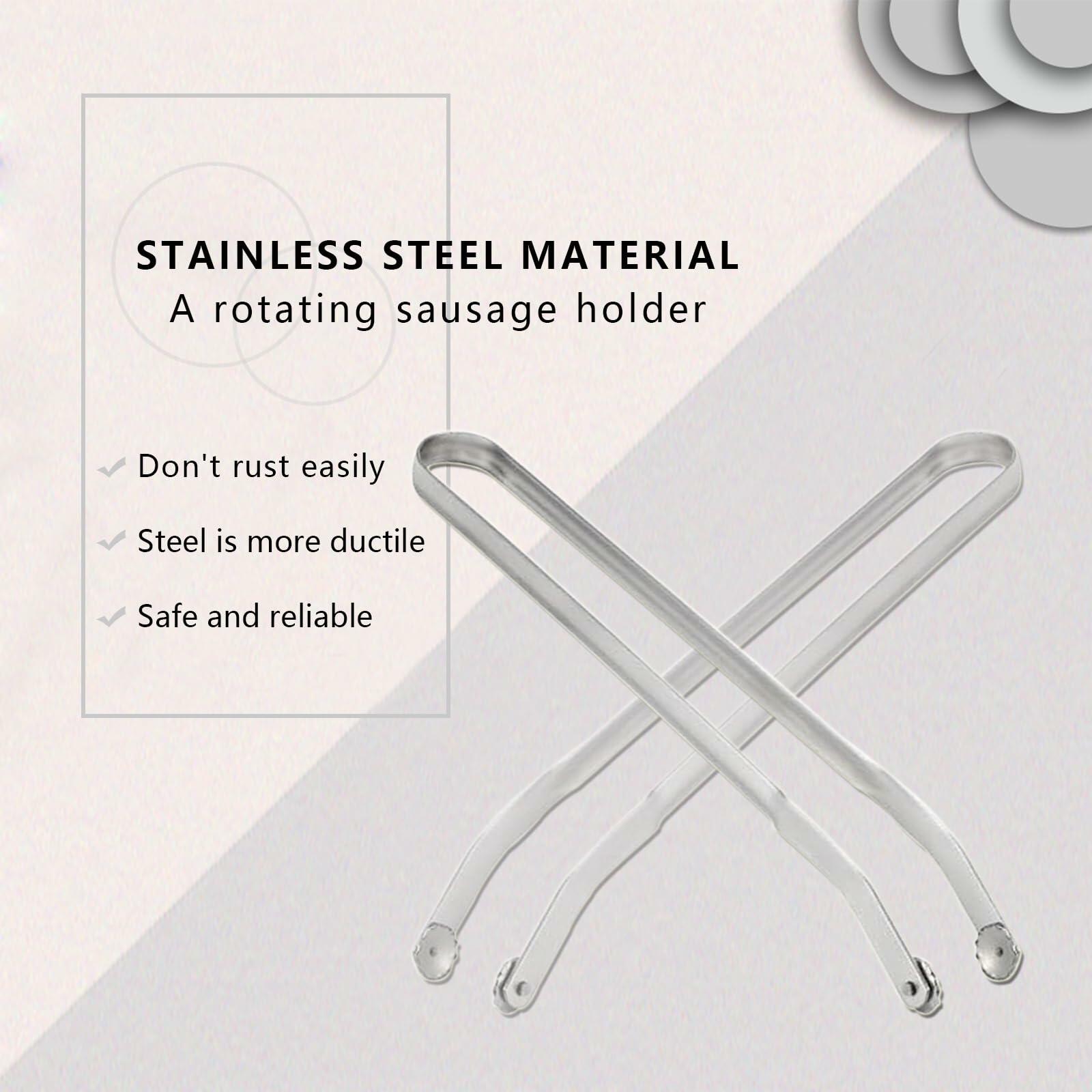 QKFU Stainless Steel BBQ Rotating Tongs for Meat and Vegetables 15 Inch