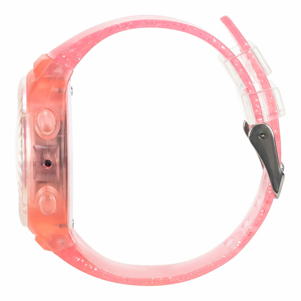 [Like_new] Sanrio Hello Kitty Kids LCD Watch Pink Glitter Strap Adjustable Fit 5.5-8"