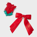 A New Day™ Acrylic Rose Hair Claw Clip Bow Set 2pc Red Valentine's Day