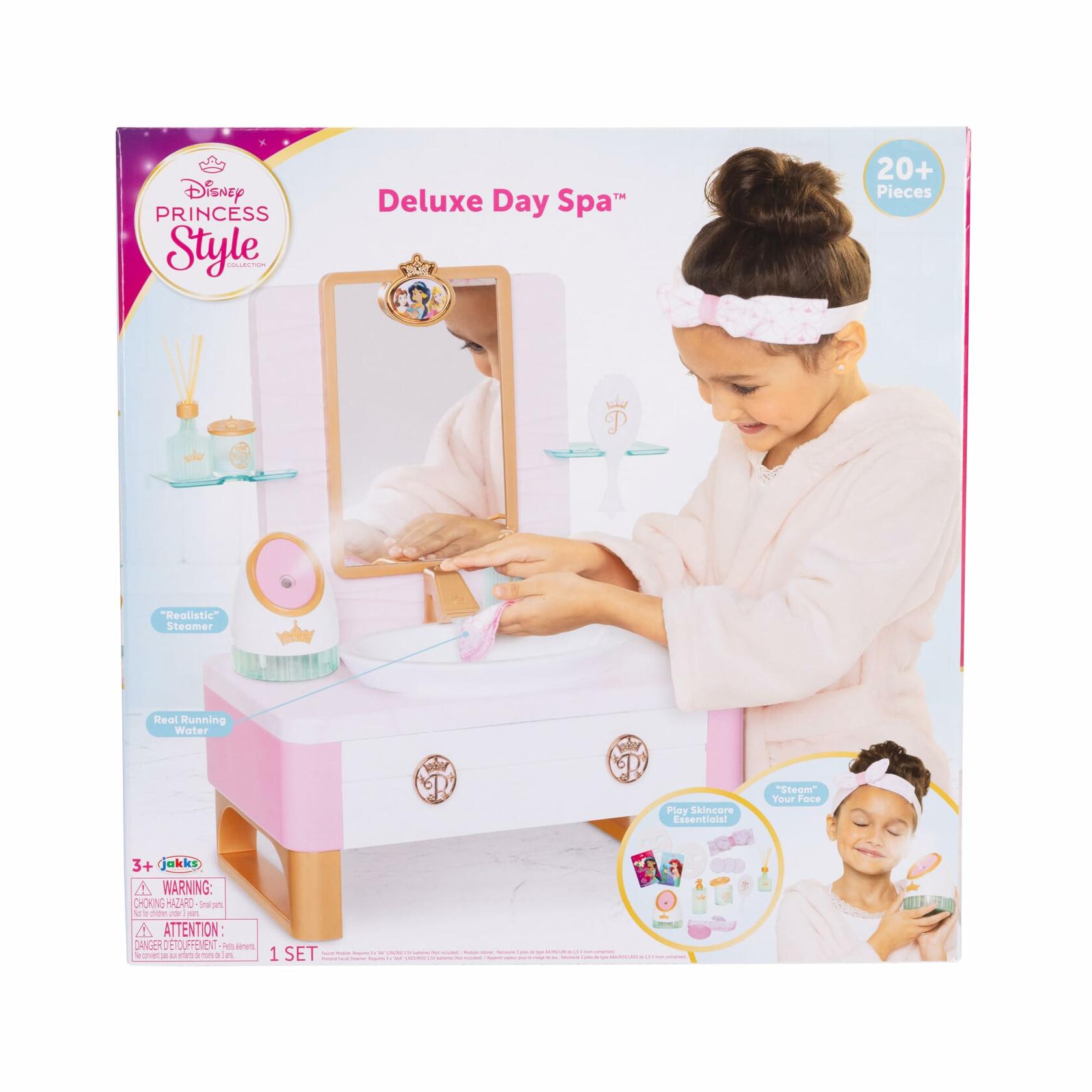 Disney Princess Deluxe Day Spa Playset with Steamer & 20+ Skincare Pieces