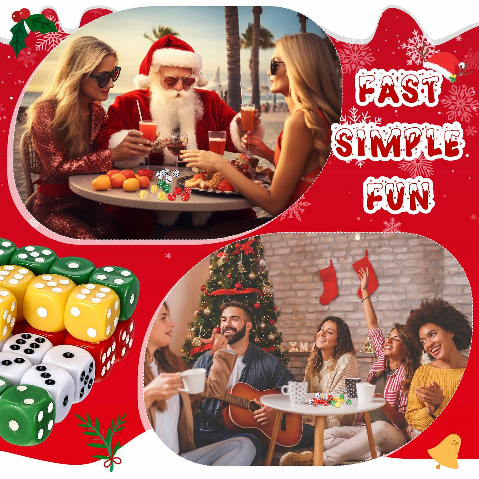 [Like New] Shappy Christmas Party Dice Game Set 4 Sets 4 Colored Dice Storage Box 4 Players