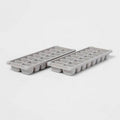 Room Essentials 2pk Plastic Ice Tray Gray 16 Cavities Dishwasher Safe