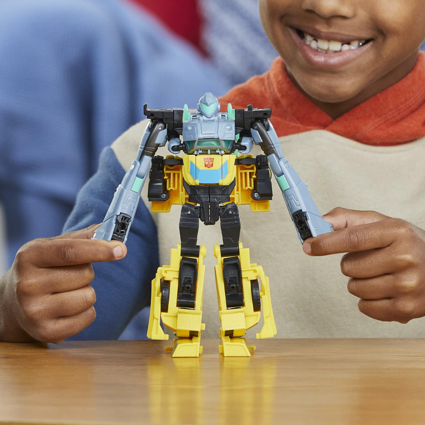 Transformers EarthSpark Cyber-Combiner Bumblebee & Mo Malto Robot Figures