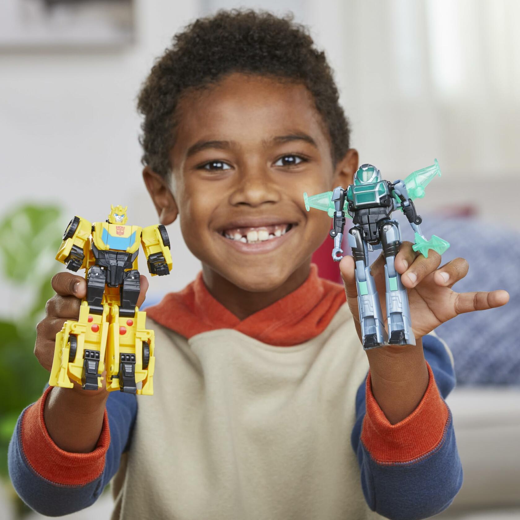 Transformers EarthSpark Cyber-Combiner Bumblebee & Mo Malto Robot Figures