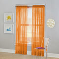 No. 918 Calypso Sheer Voile Rod Pocket Curtain Panel Orange 59x84