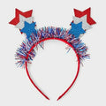 [Like New] Americana Star and Tinsel Headband Red White Blue Multi-Color