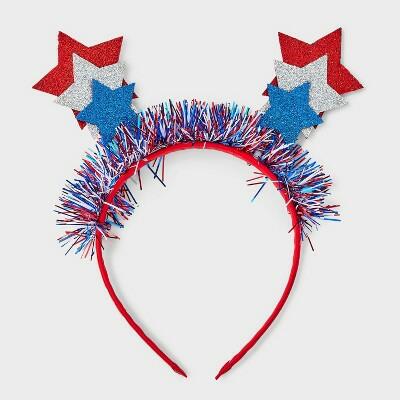 [Like New] Americana Star and Tinsel Headband Red White Blue Multi-Color