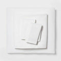 Room Essential King Easy Care Cotton Blend Sateen SheetSet White 225 TC OEKO-TEX