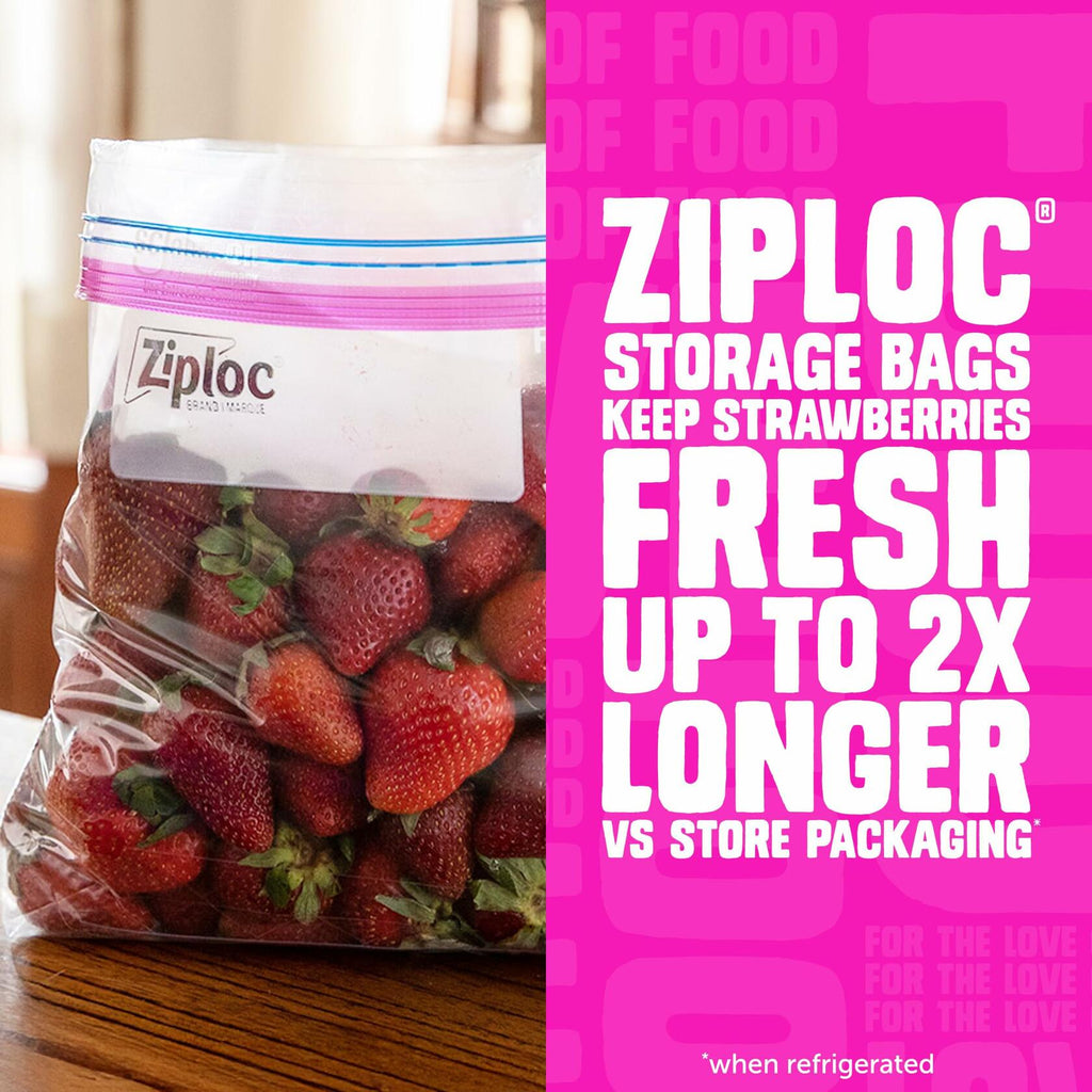 Ziploc Gallon Food Storage Bags Stay Open Stand-Up Bottom 42 Count