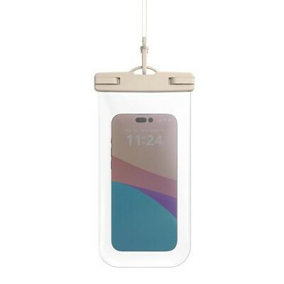 GEMS Waterproof Phone Pouch Solid Plastic Case Beige Fits Up to 7"