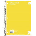 up&up™ Spiral Notebook 1 Subject College Ruled 70 Pages 7.5x10.5 Yellow