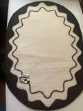 Mohawk Home Black White Oval Indoor Rug 24x36 Diamond Pattern