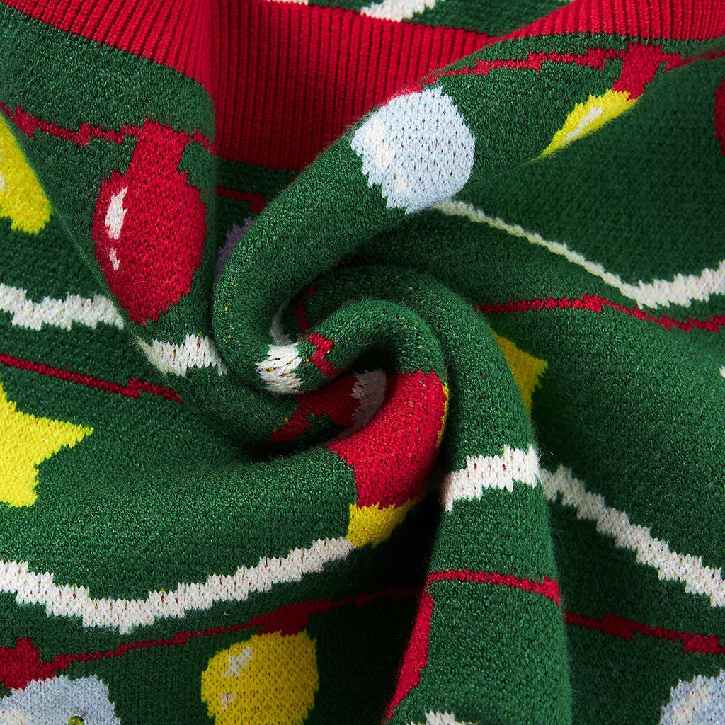 SunFocus Baby Christmas Ugly Sweater Romper Overalls Green Size 0-3M 3-6M
