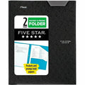 Five Star 2 Pocket Plastic Folder with Prongs Black