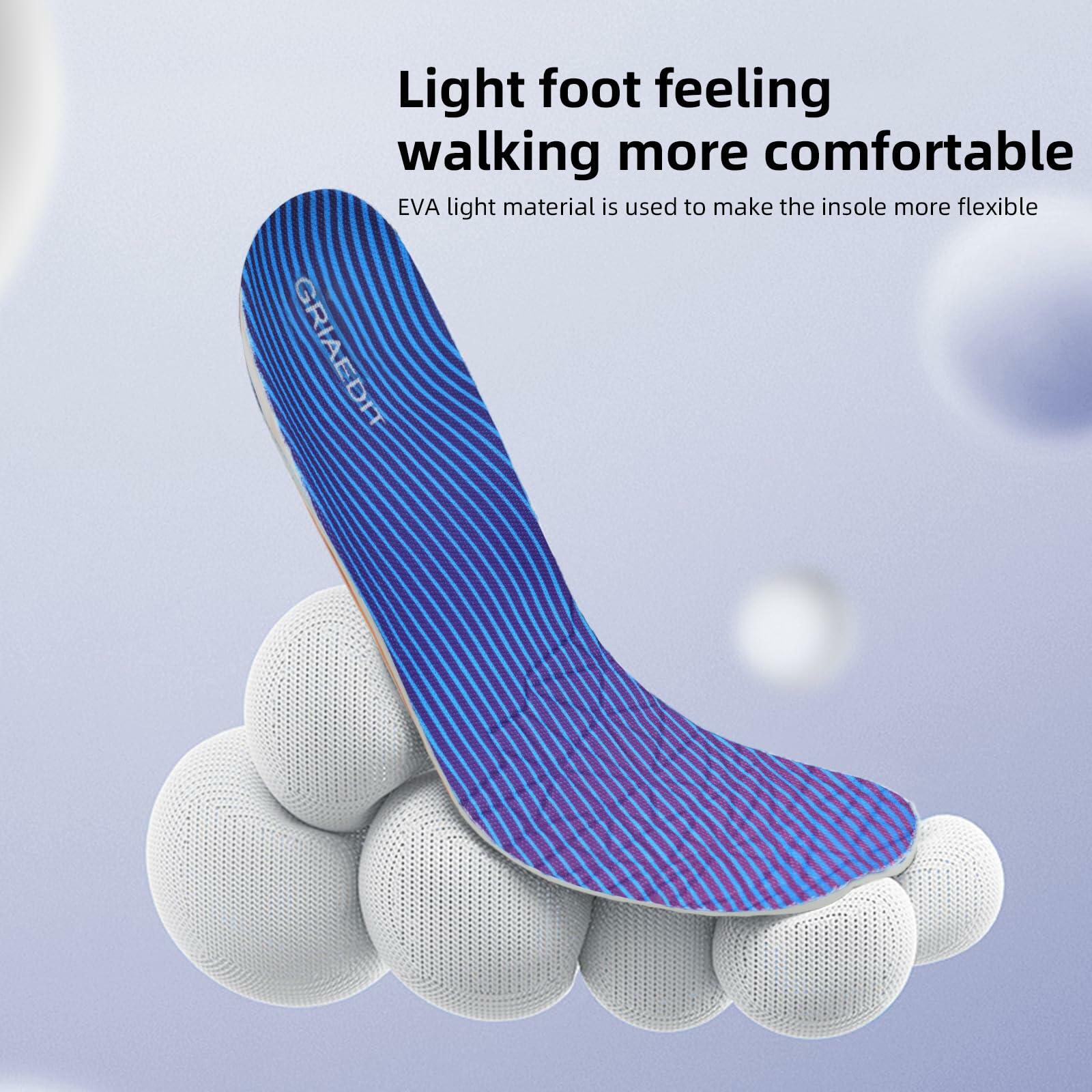 GRIAEDIT Orthotic Insoles Shock Absorbing Pain Relief for Shoes Size M12/W14
