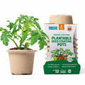 [Like New] Back to the Roots Organic Plantable Seed Starting Pots 4.25" Wide Brown 8 Ct
