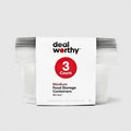 Dealworthy Medium Round Plastic Food Storage Bowls Gray 48 fl oz 3ct