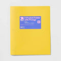 up&up 2 Pocket Plastic Folder with Prongs Yellow Polypropylene 50 Sheet Capacity