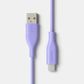 heyday 6' USB A to USB C Silicone Cable Purple A+C Cord