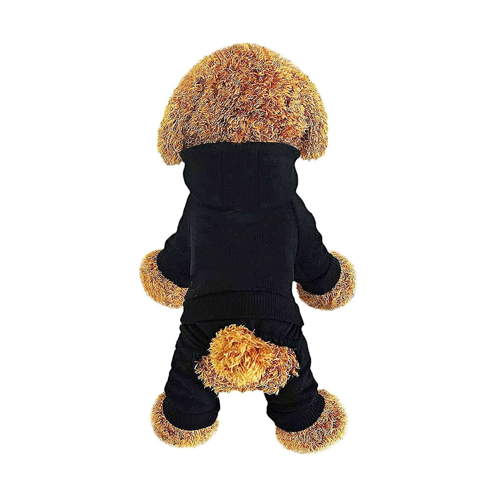 [Like New] LifeWheel Dog Hoodie Fleece Sweatshirt Buttons Winter Warm Cotton Black Size M