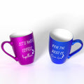 GMUGS Ceramic Coffee Mugs Set 11oz Purple Blue Wedding Bride Groom Gift