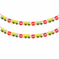 Corabsar 2Pcs Back to School Bus Banner Pre-Strung Paper Classroom Decor