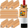 Mototo 100 PCS Kraft Paper Wine Bottle Boxes with Window Hanger Foldable Kraft