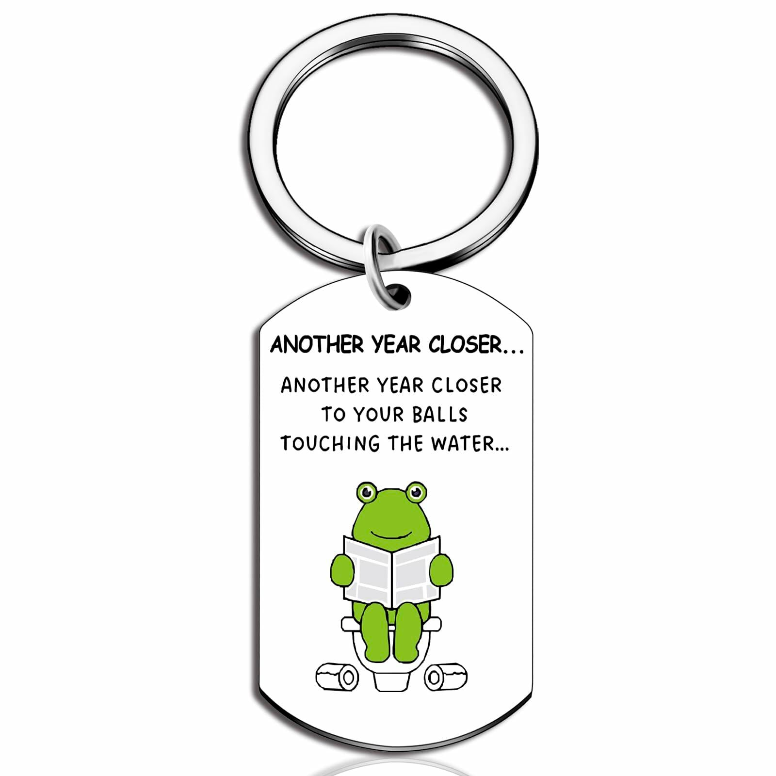 Davrock Silver Frog Keychain Funny Gift for Men Adult Animal Theme
