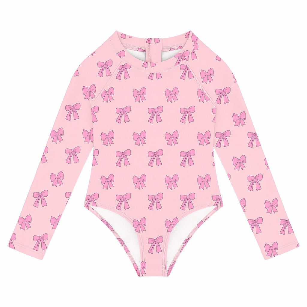 Toddler Girls One Piece Swimsuit Long Sleeve Zipper Pink Size 24 Month