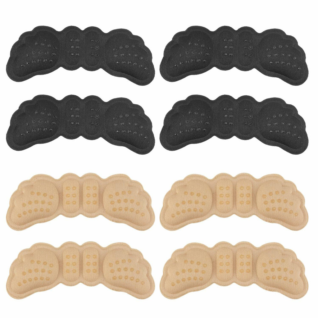 Gosknor 4 Pairs Heel Protector Pads Foam Inserts Cushion Black Skin Color