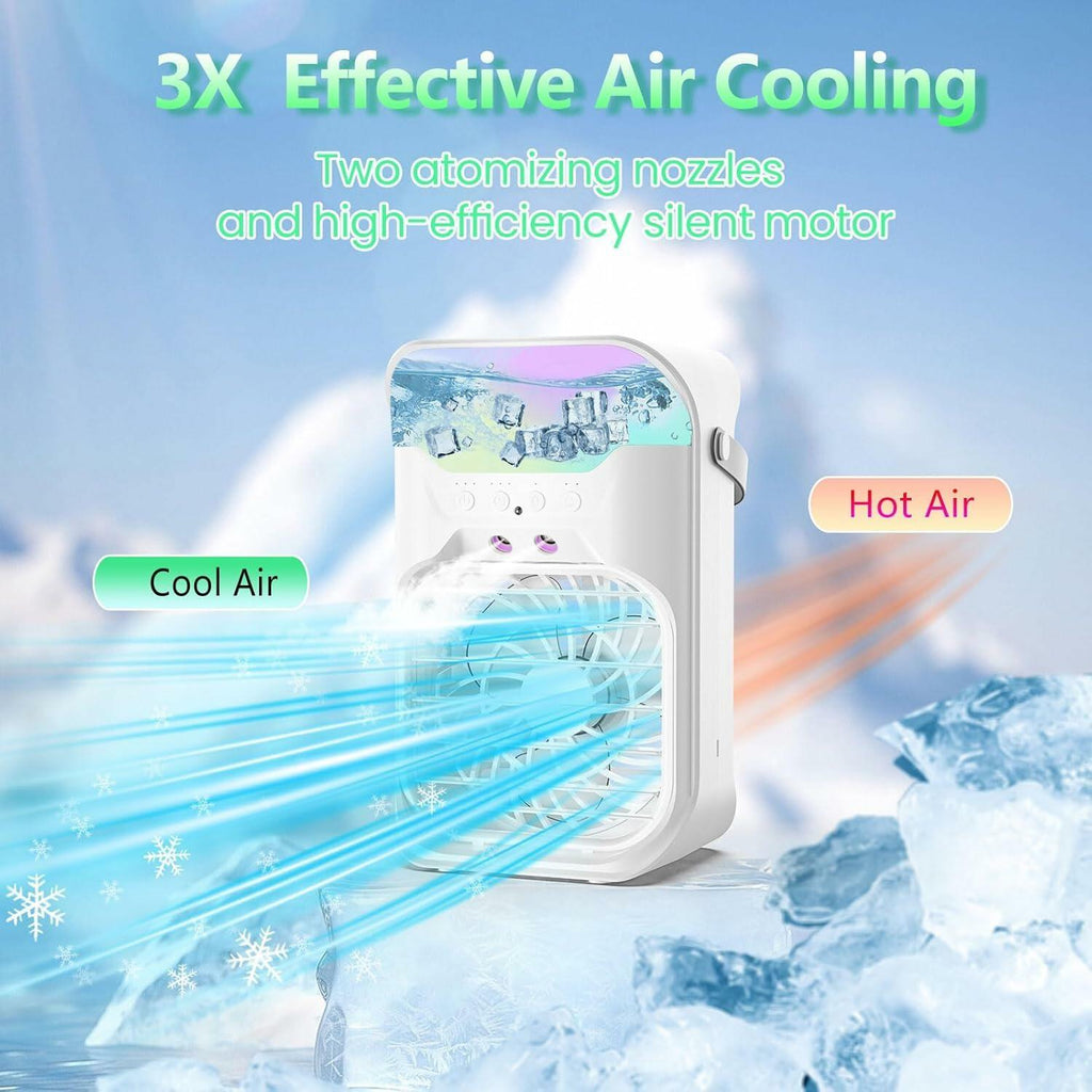 iFTY Portable AC Unit w/Remote 1.5L Tank 3 Speeds 7 Night Light White