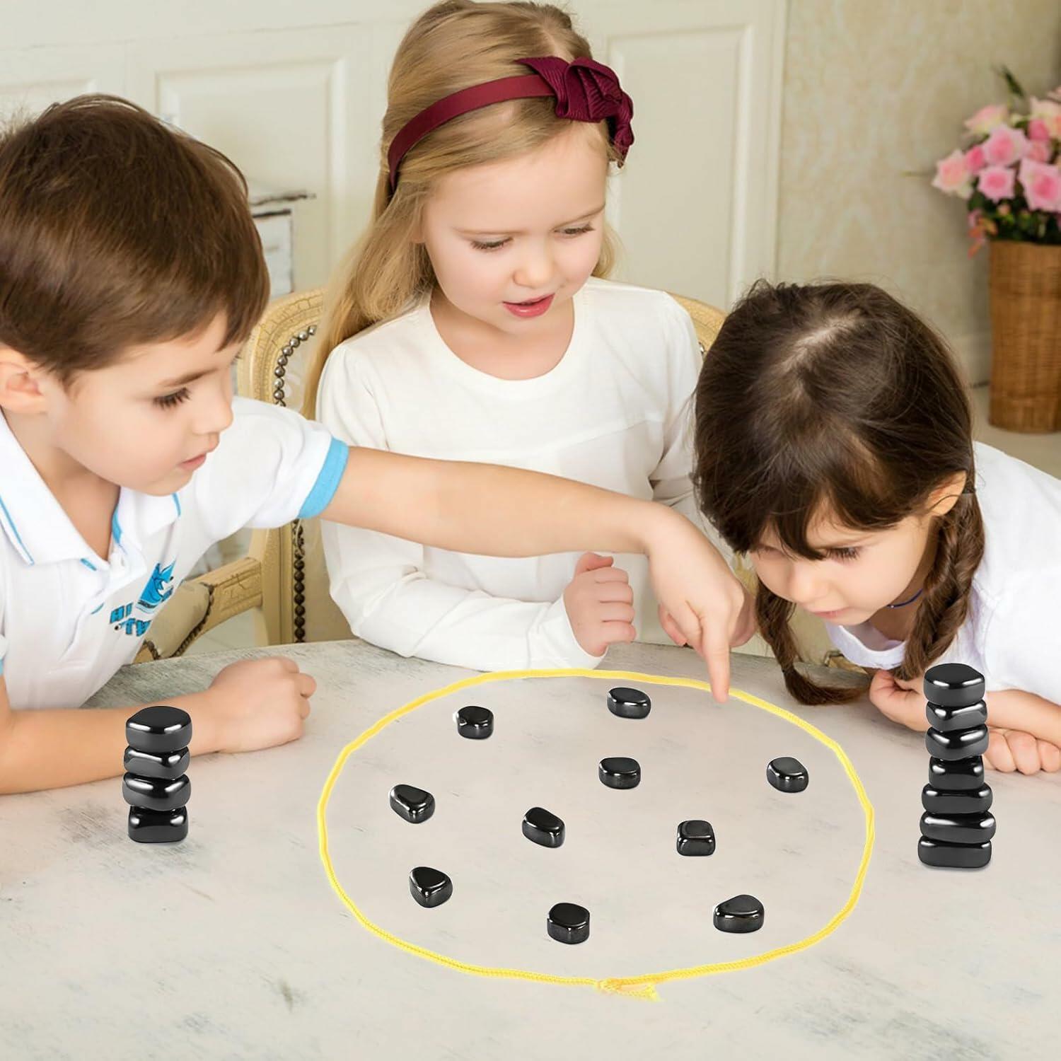 Aiwejay Magnetic Chess Game with Stones Portable Family Board Game Set