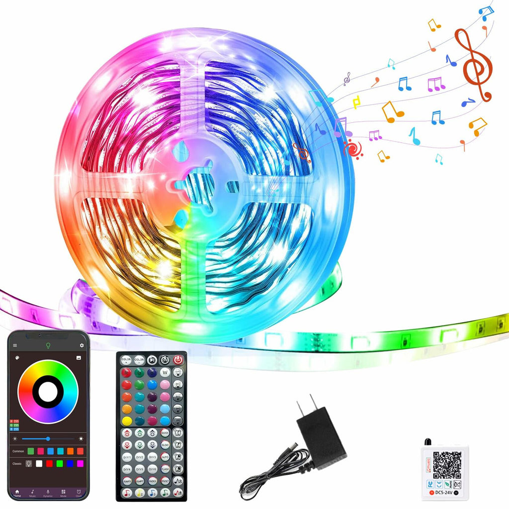 GANZQH Smart RGB USB Strip Lights 15.10FT Multicolor Music Theme