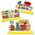 ALIBBON 3 Pieces Wooden Back to School Table Centerpiece Love Books Decor Style1