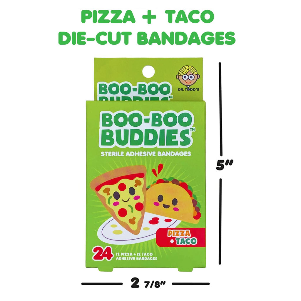 Boo Boo Buddies Kids Adhesive Bandages Pizza Taco 24 Count Sterile