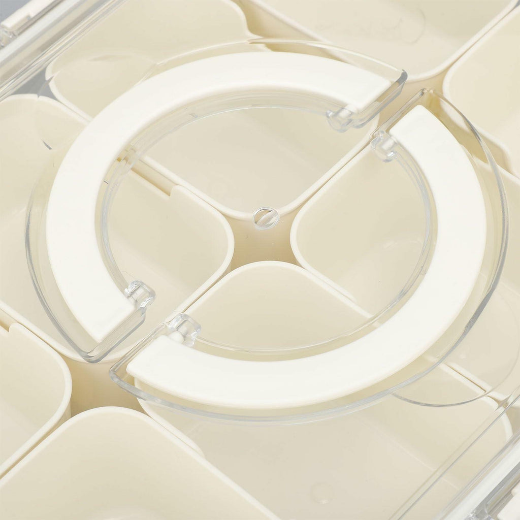 SIXRUN Condiment Serving Tray 8 Compartments Plastic Small White