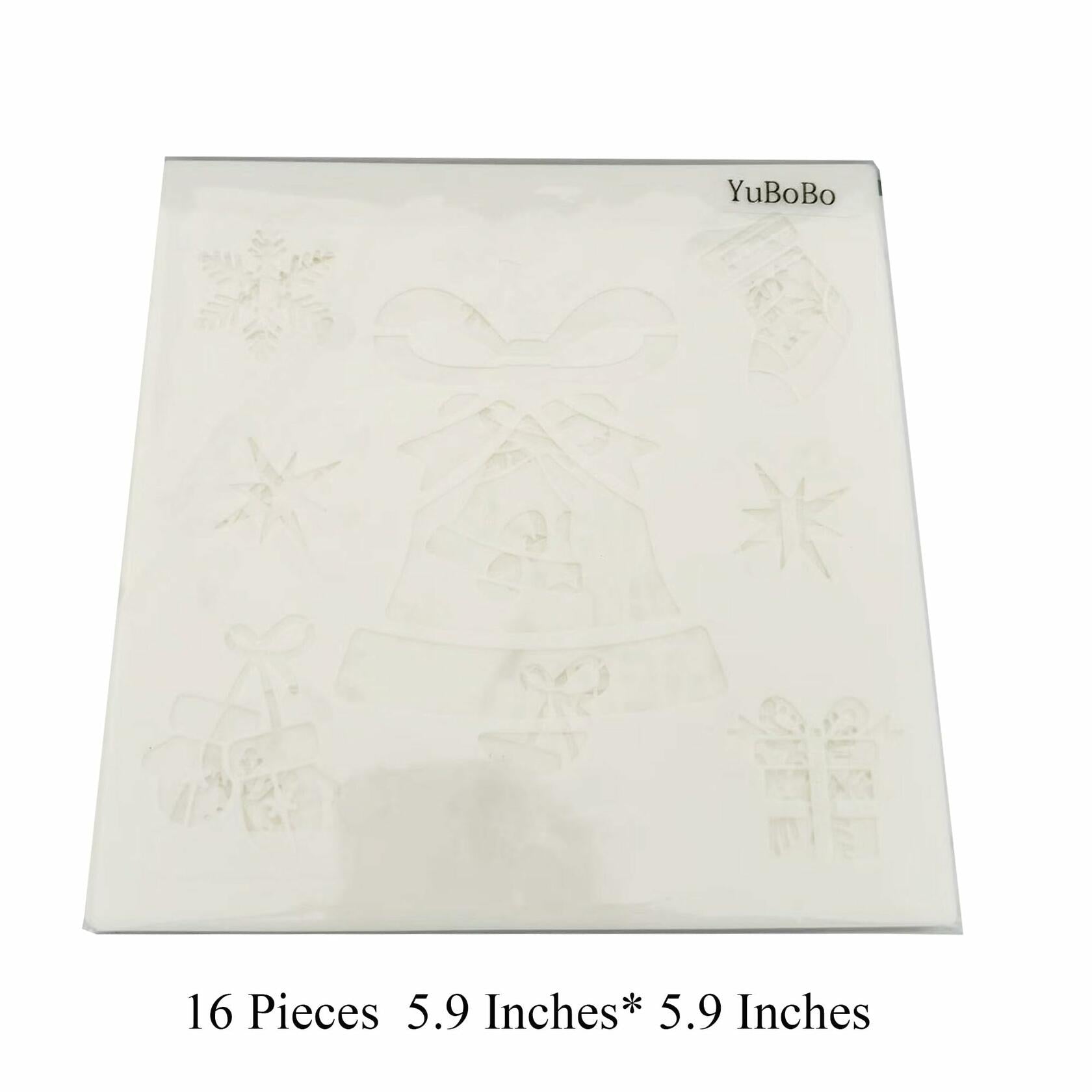 YuBoBo 16-Piece Reusable Christmas Drawing Stencils 5.9x5.9 Inch