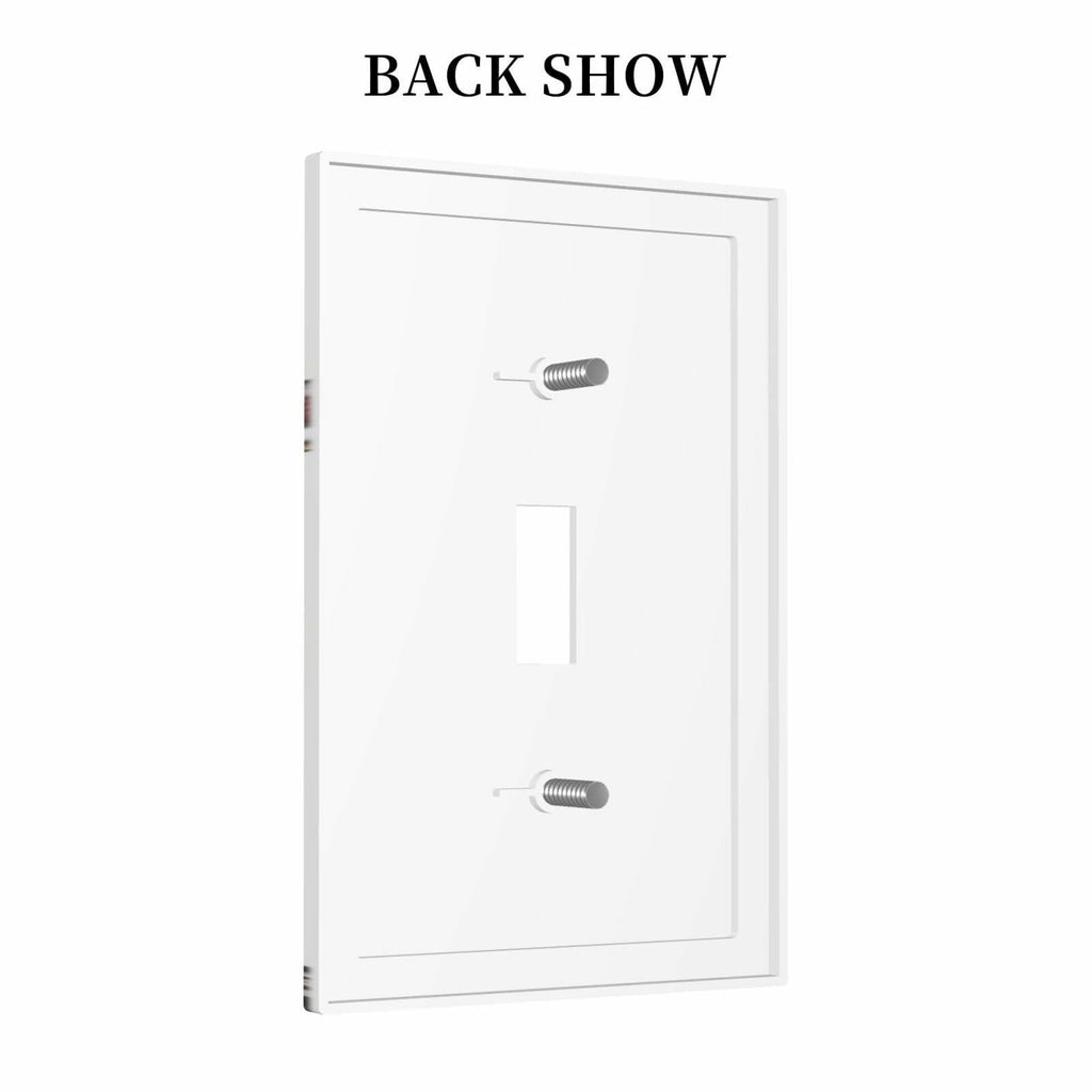 DWBGUO Decorative Rustic White Rooster 1 Gang Outlet Cover Plate