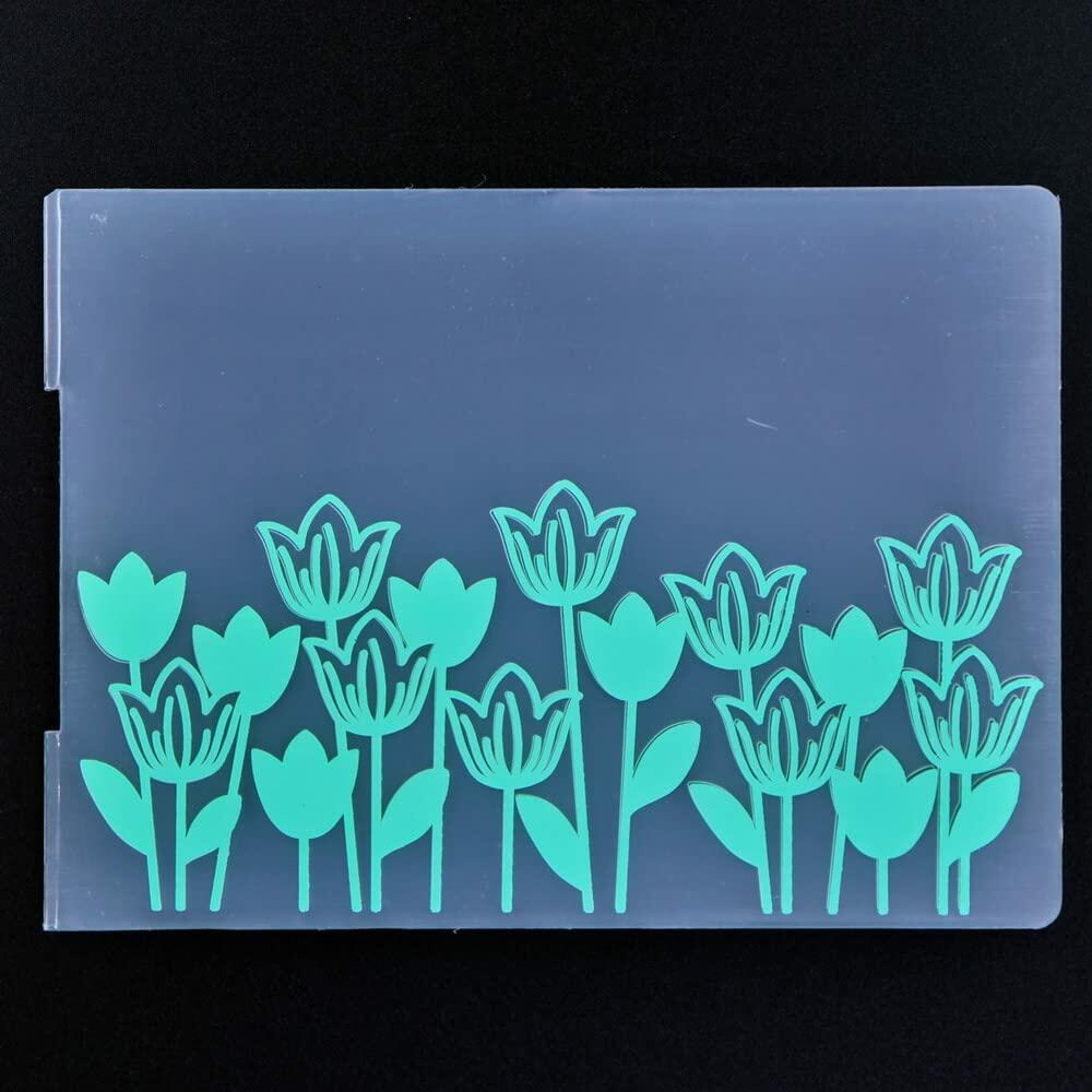 DDOUJOY Plastic Embossing Folders Flowers Leaves Tulips Dandelion 5pcs
