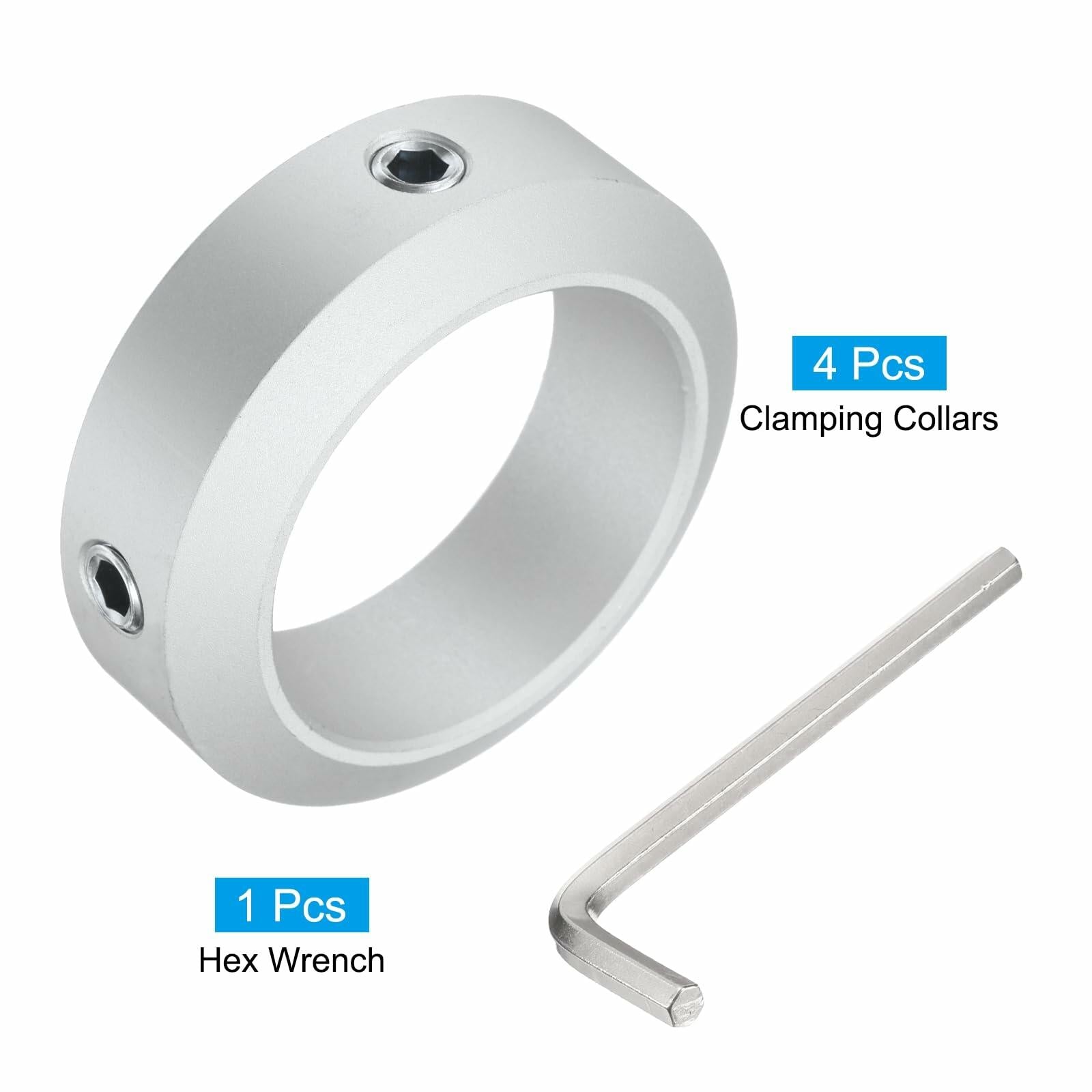 uxcell Set Screw Shaft Collar 50mm Shaft 70mm OD 22mm Thick Aluminum 4pcs