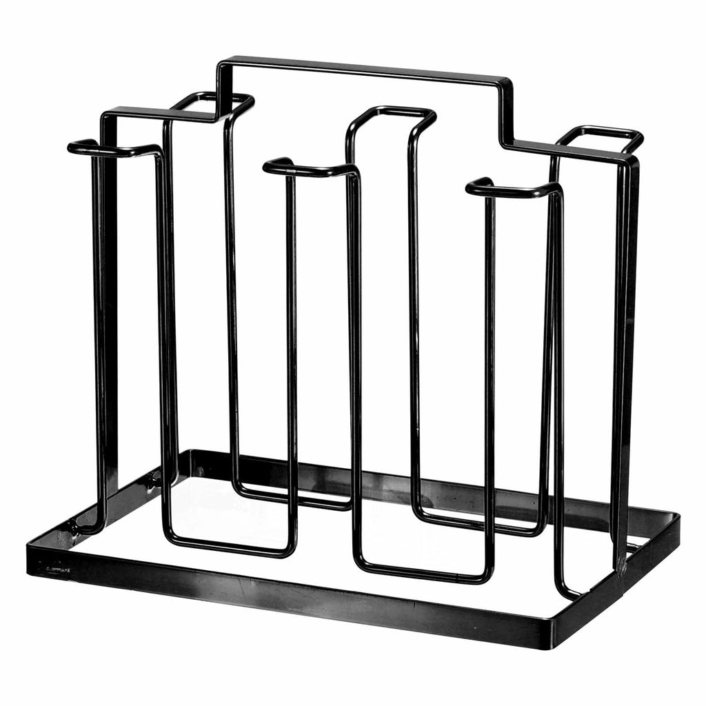 uxcell Cup Drying Rack Foldable Stainless Steel 220x185mm 6 Cups Black