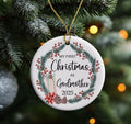 My First Christmas as Godmother Ornament 2025 Holiday Tree Decoration