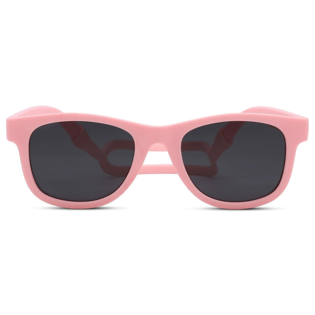 COASION Baby Sunglasses Polarized Flexible Strap Infant 0-12M Pink Grey