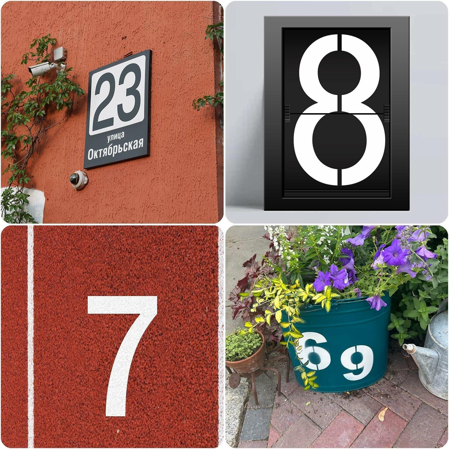 Duozea 4 Inch Number Stencils Set Plastic Reusable Templates for Painting