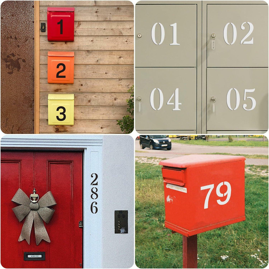 Duozea 4 Inch Number Stencils Set Plastic Reusable Templates for Painting